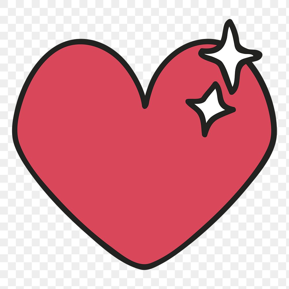 Heart png illustration, transparent background