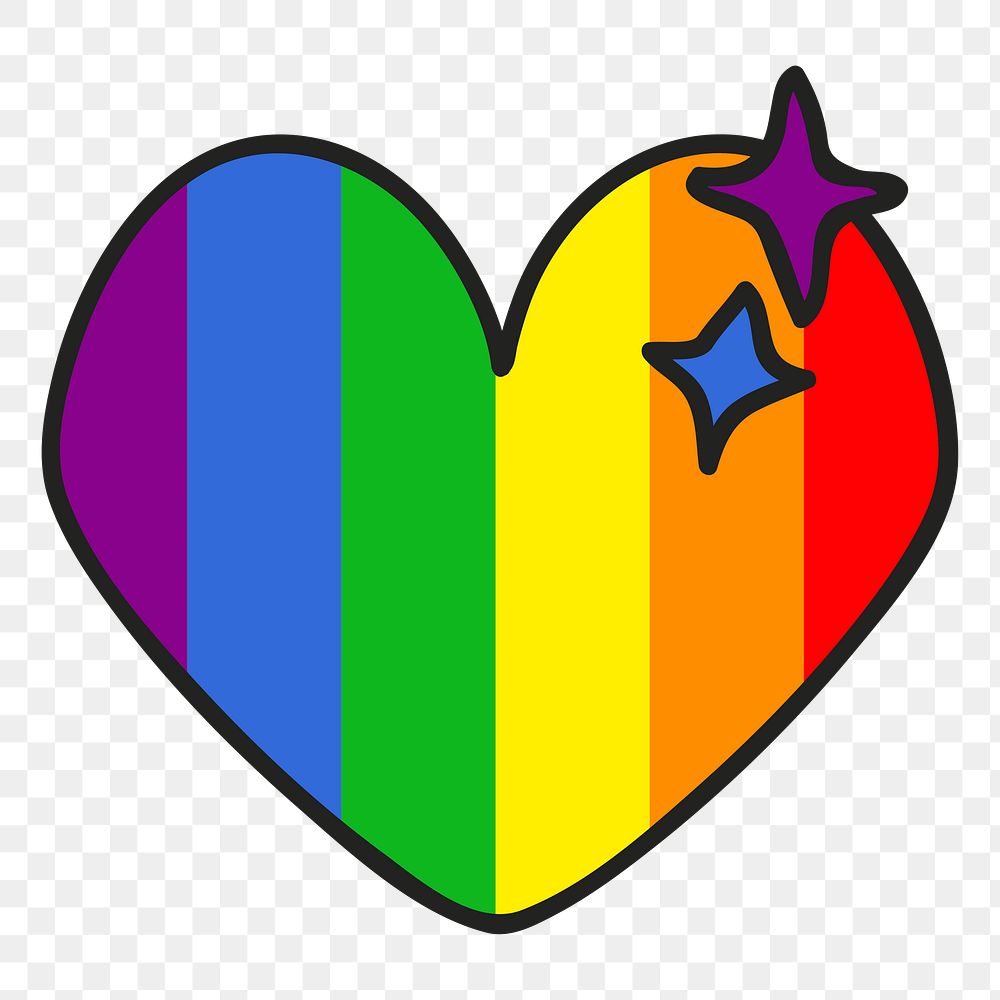 Rainbow heart png illustration, transparent background