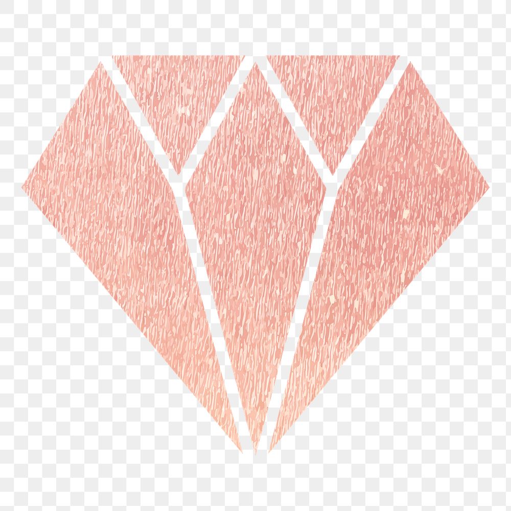 Png pink geometric diamond sticker, transparent background