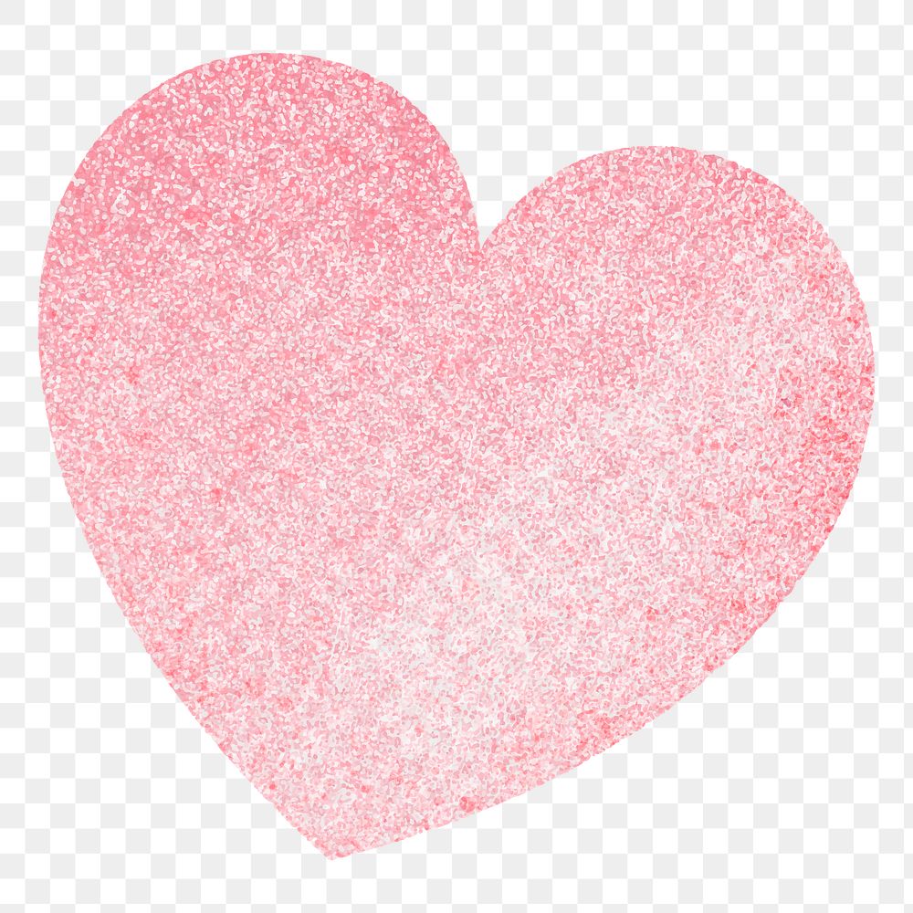 Png pink shiny heart sticker, transparent background
