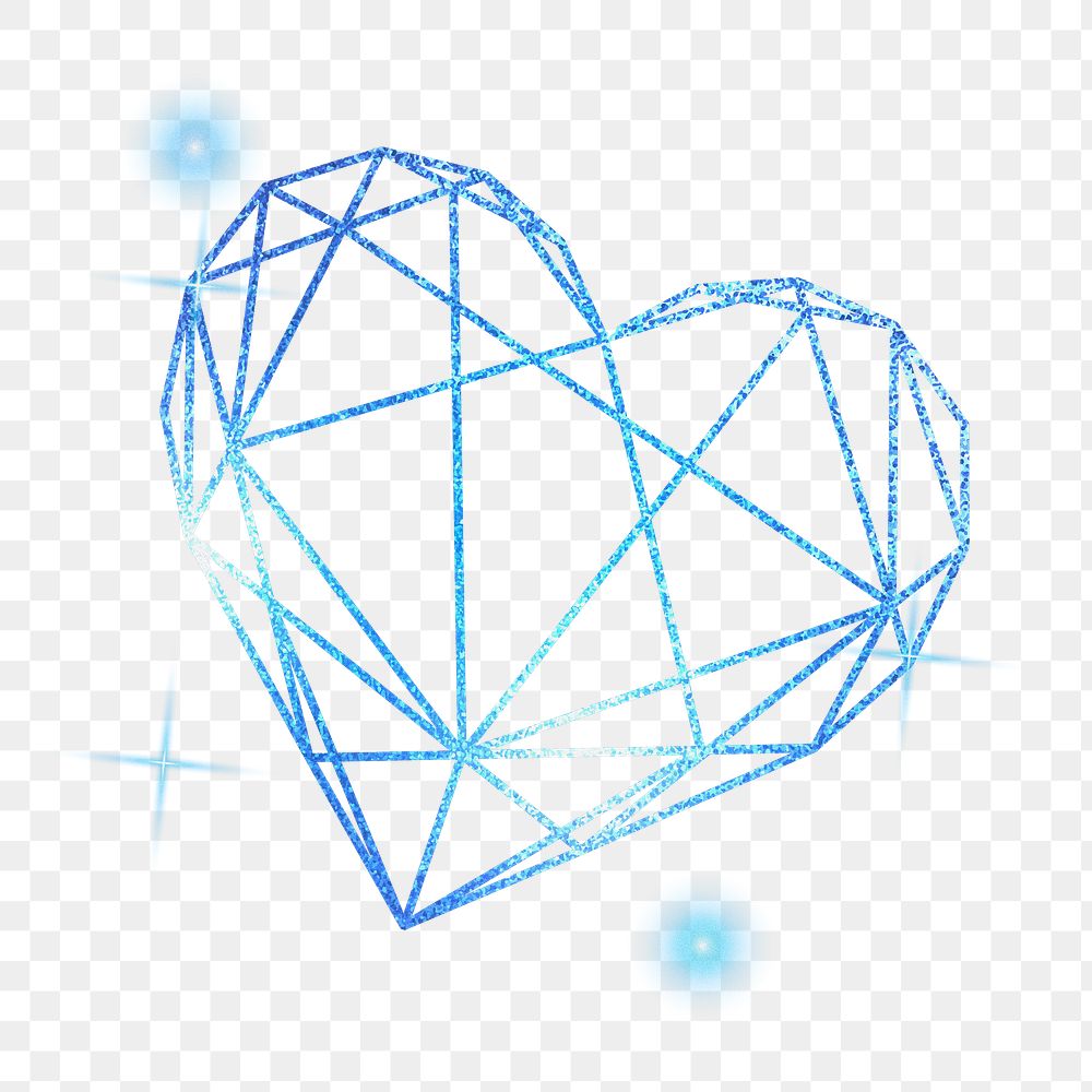 Png cute geometric heart element, transparent background