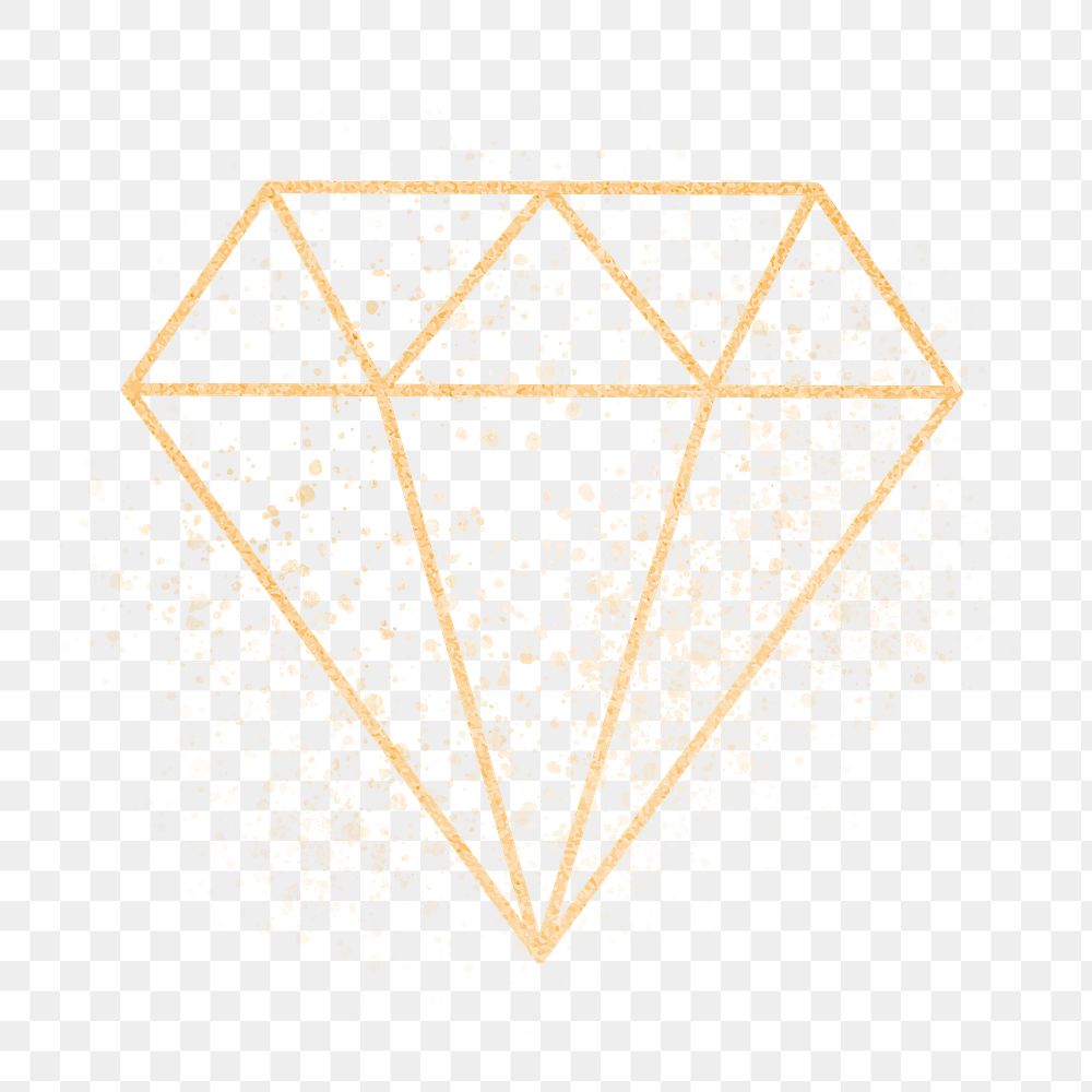 Png glittery diamond design element, transparent background