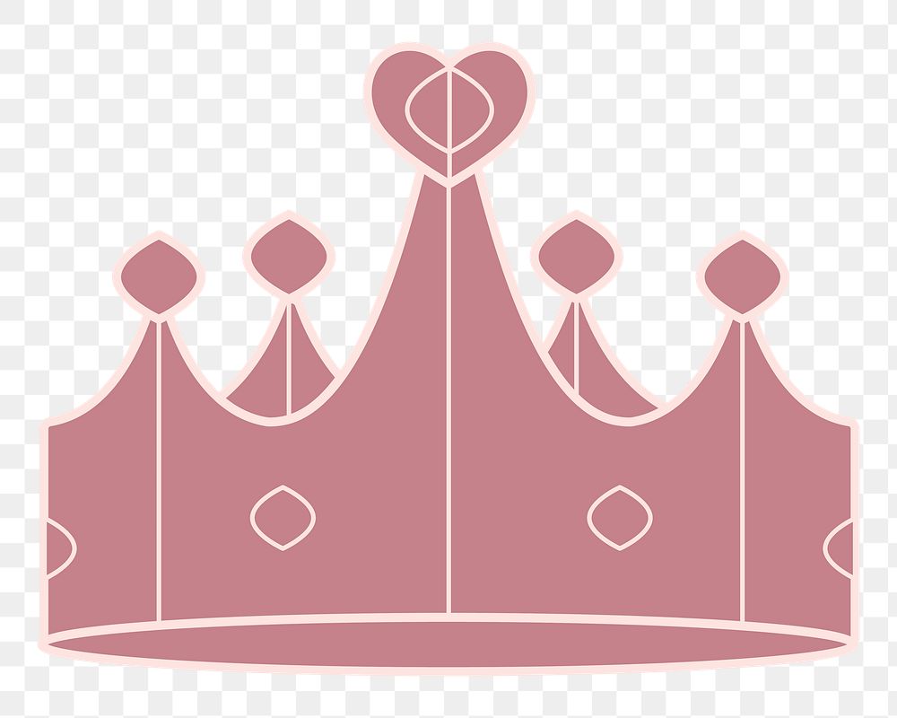 Png pink queen crown sticker, transparent background