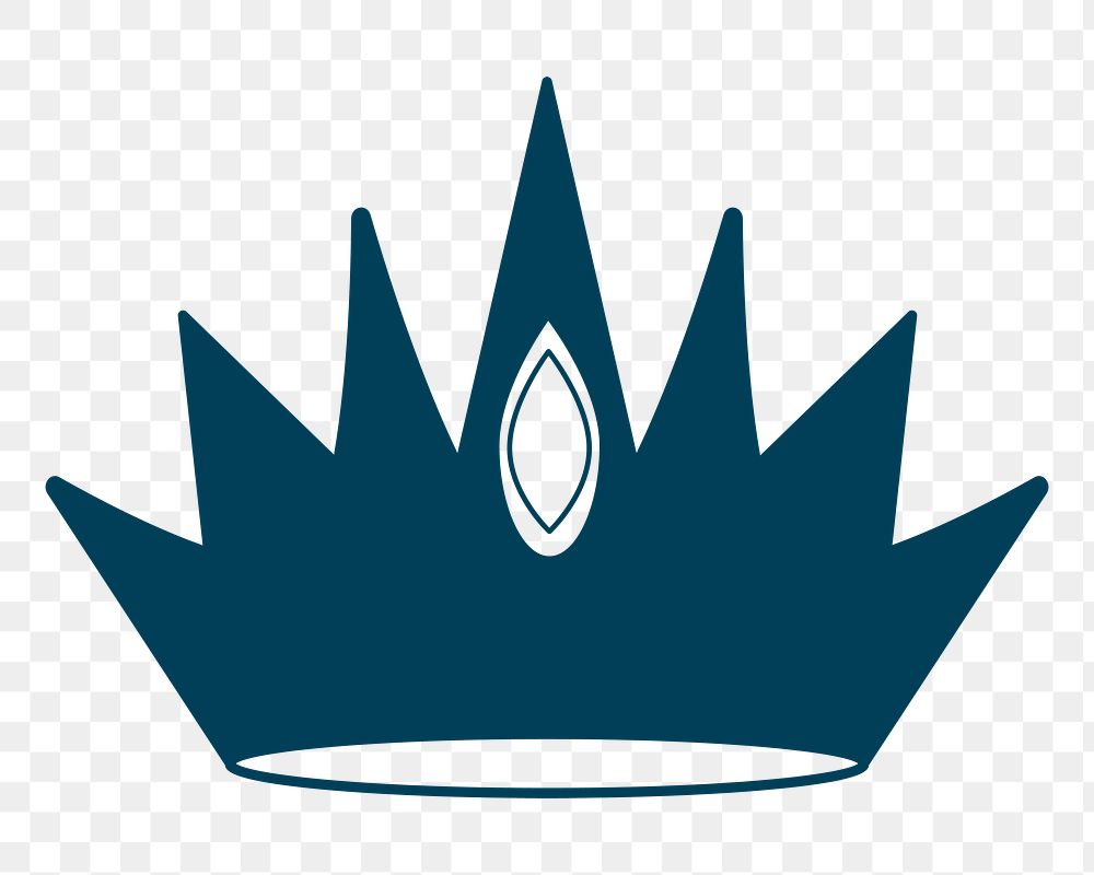 Png blue luxurious crown sticker, transparent background