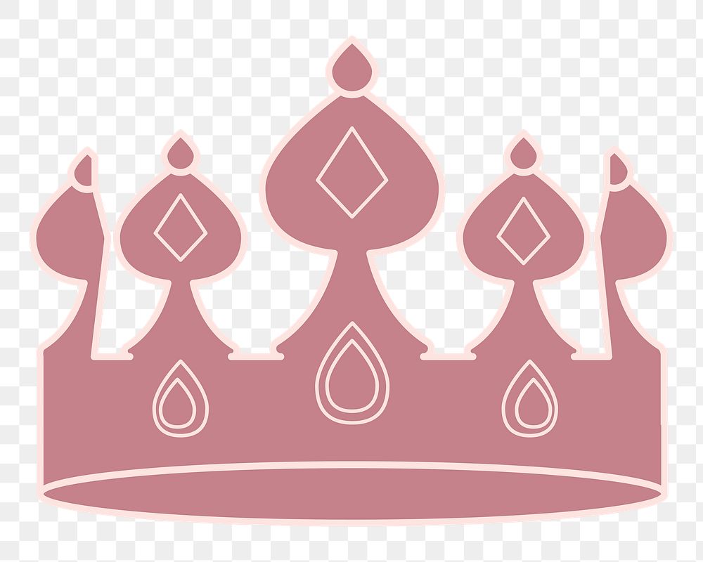 Png pink jeweled crown sticker, transparent background