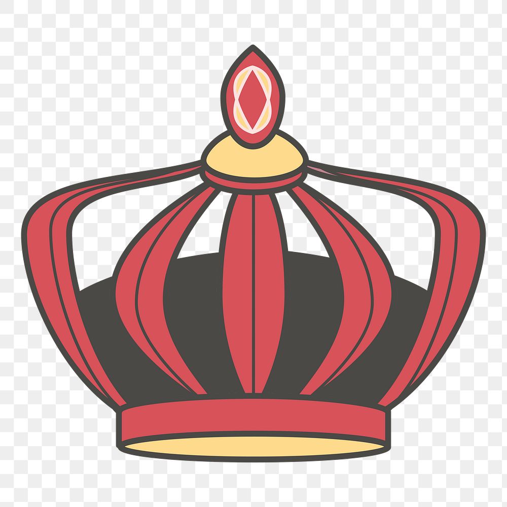 Png red crown sticker, transparent background