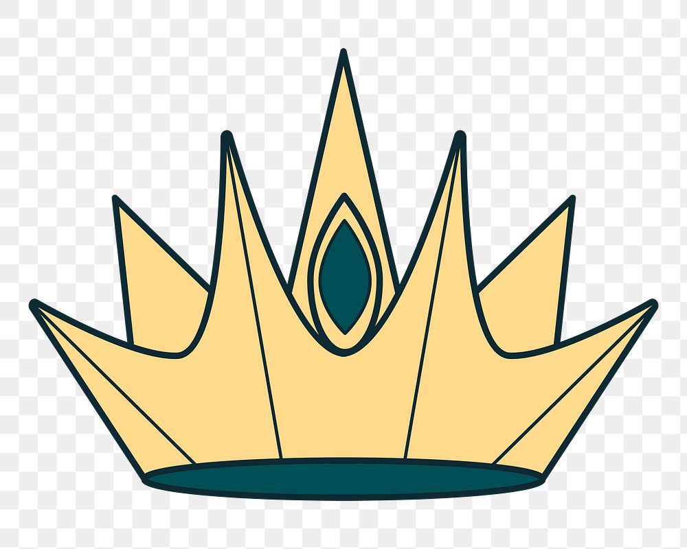 Png yellow crown sticker, transparent background