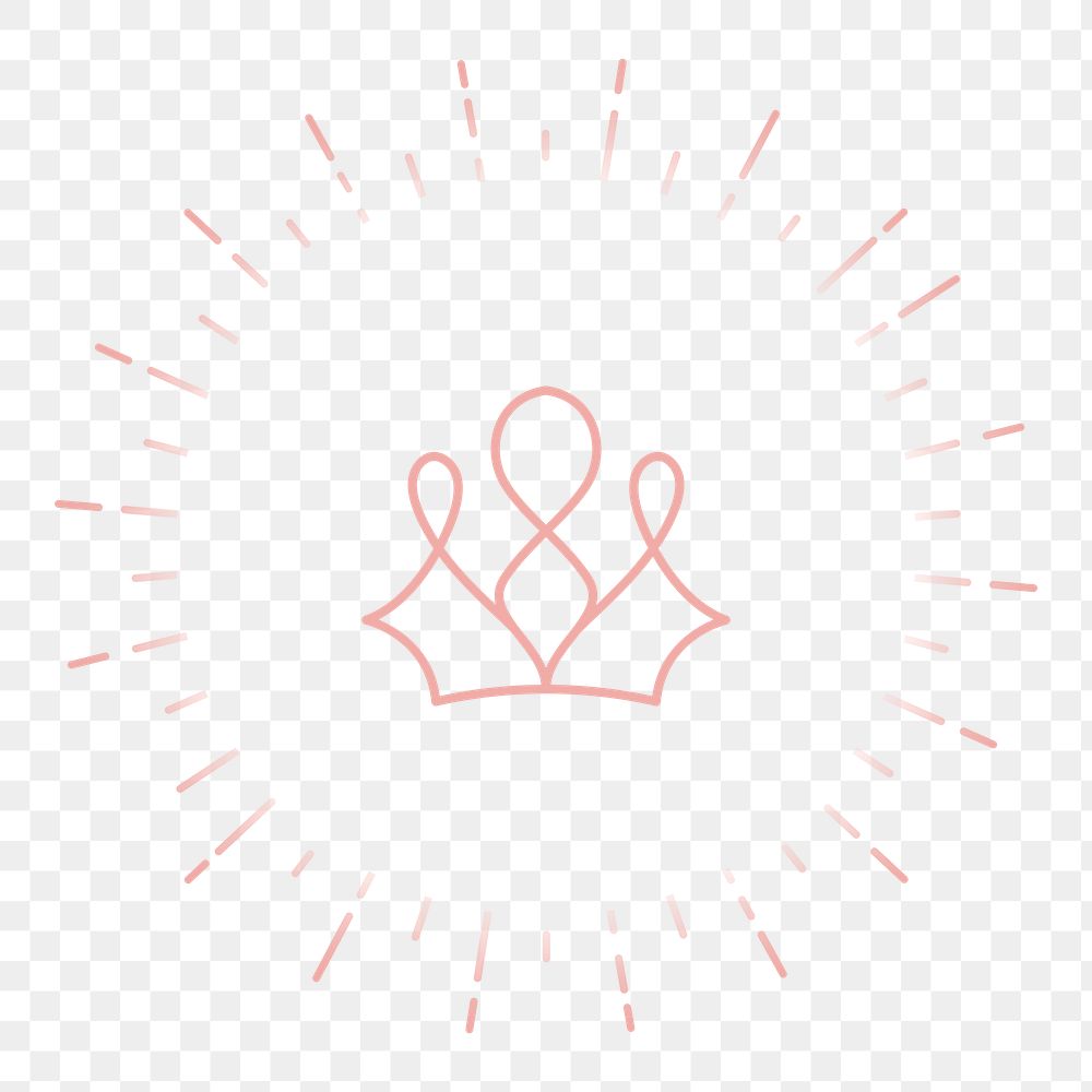 Png cute royal crown doodle element, transparent background