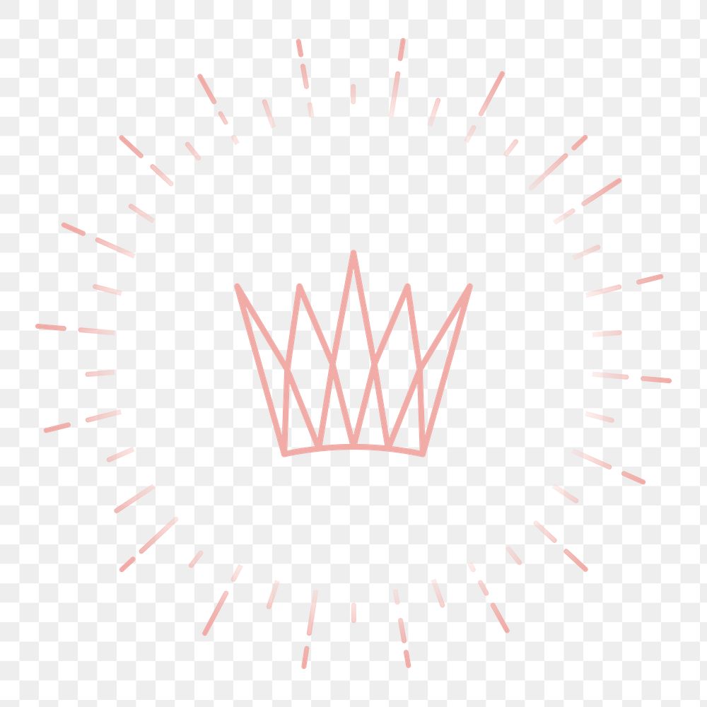 Png cute royal crown doodle element, transparent background