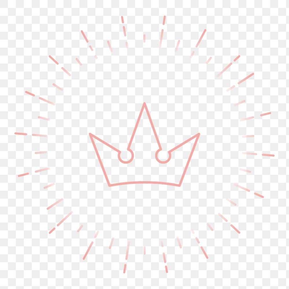 Png cute royal crown doodle element, transparent background