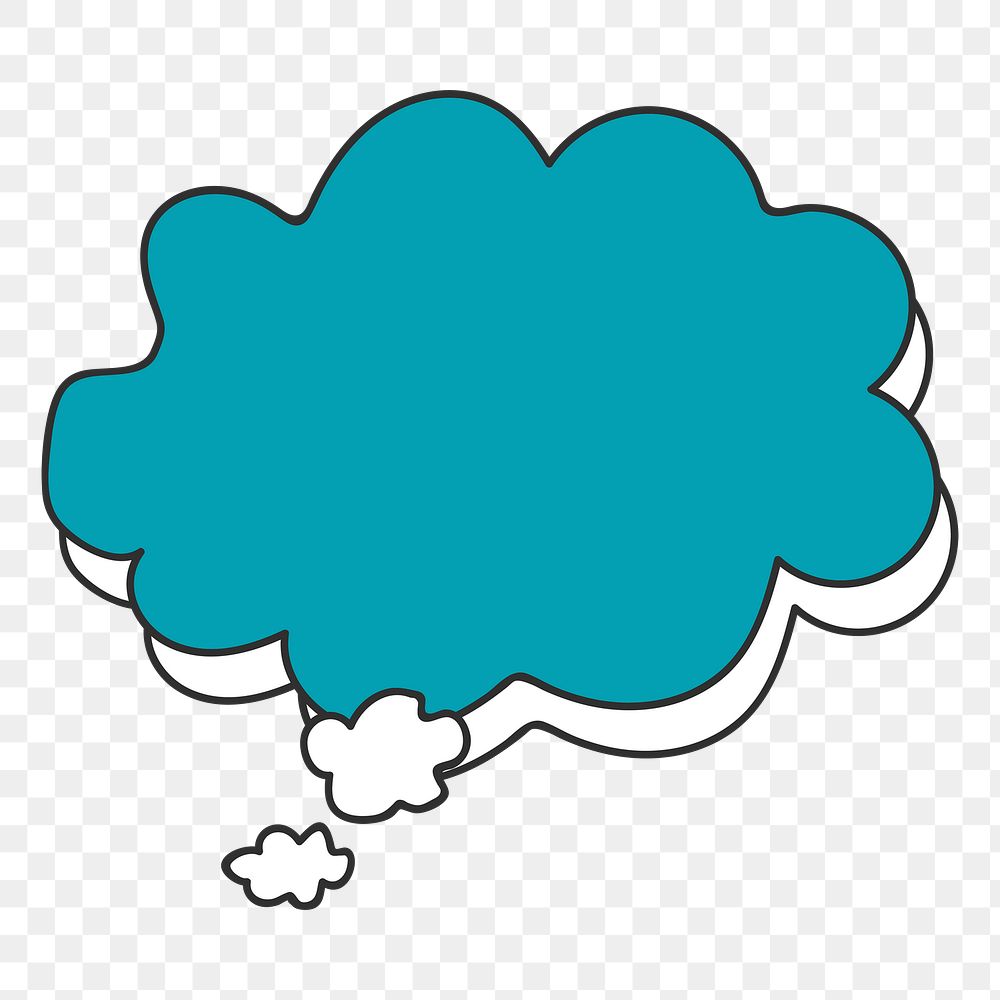 Png blue speech cloud, transparent background