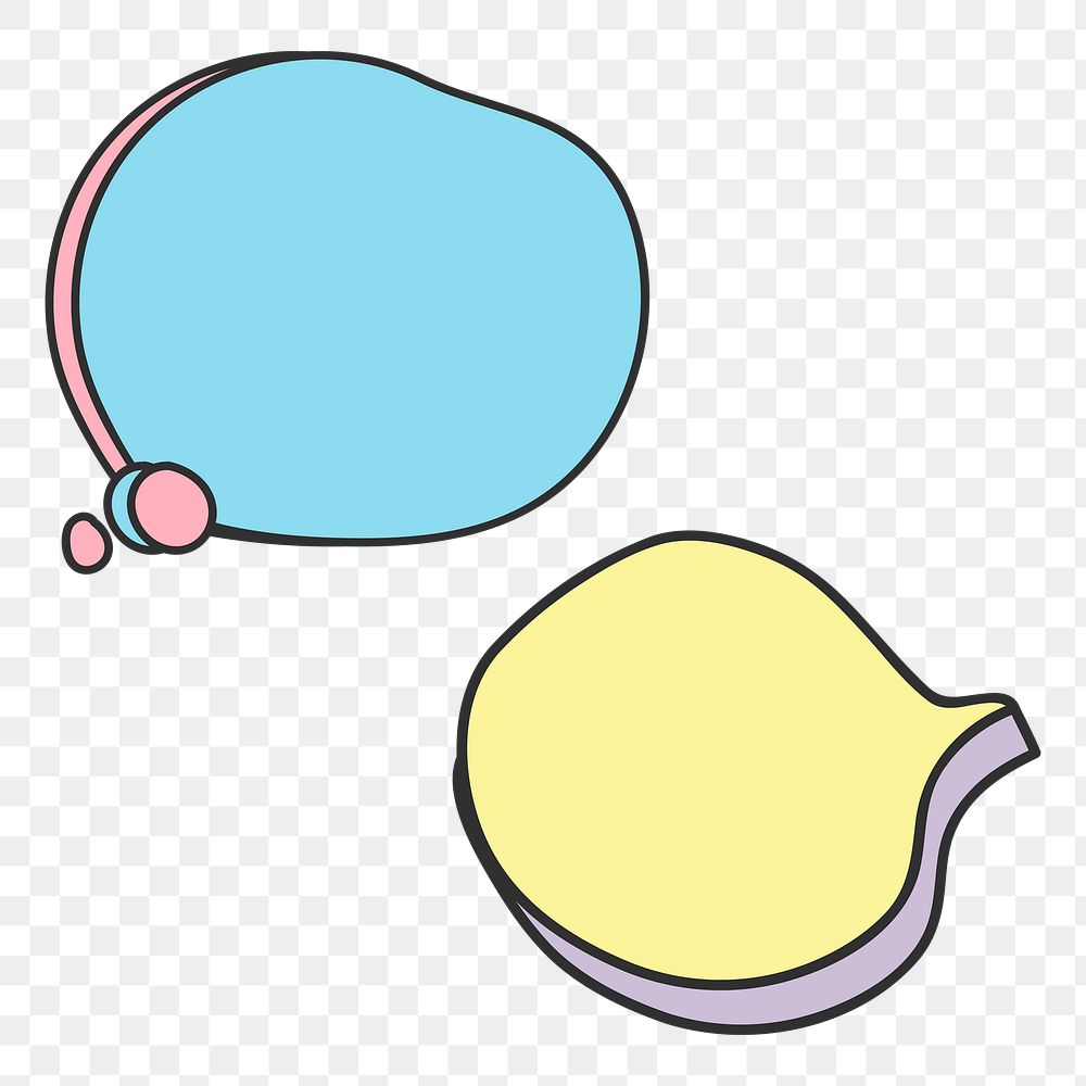 Png cute message balloons, transparent background