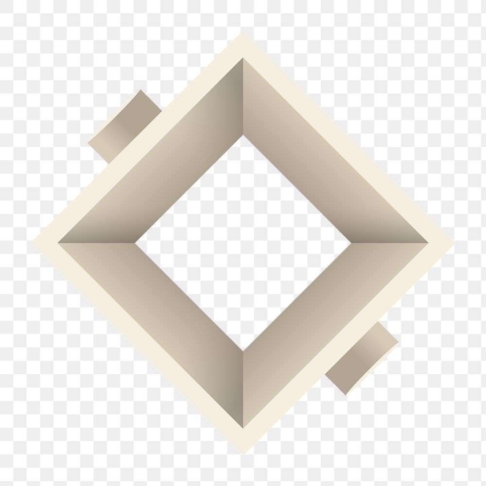 Abstract geometric rhombus png, transparent background