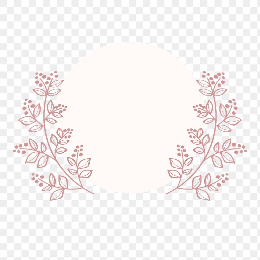 Png Laurel wreath badge element, transparent background