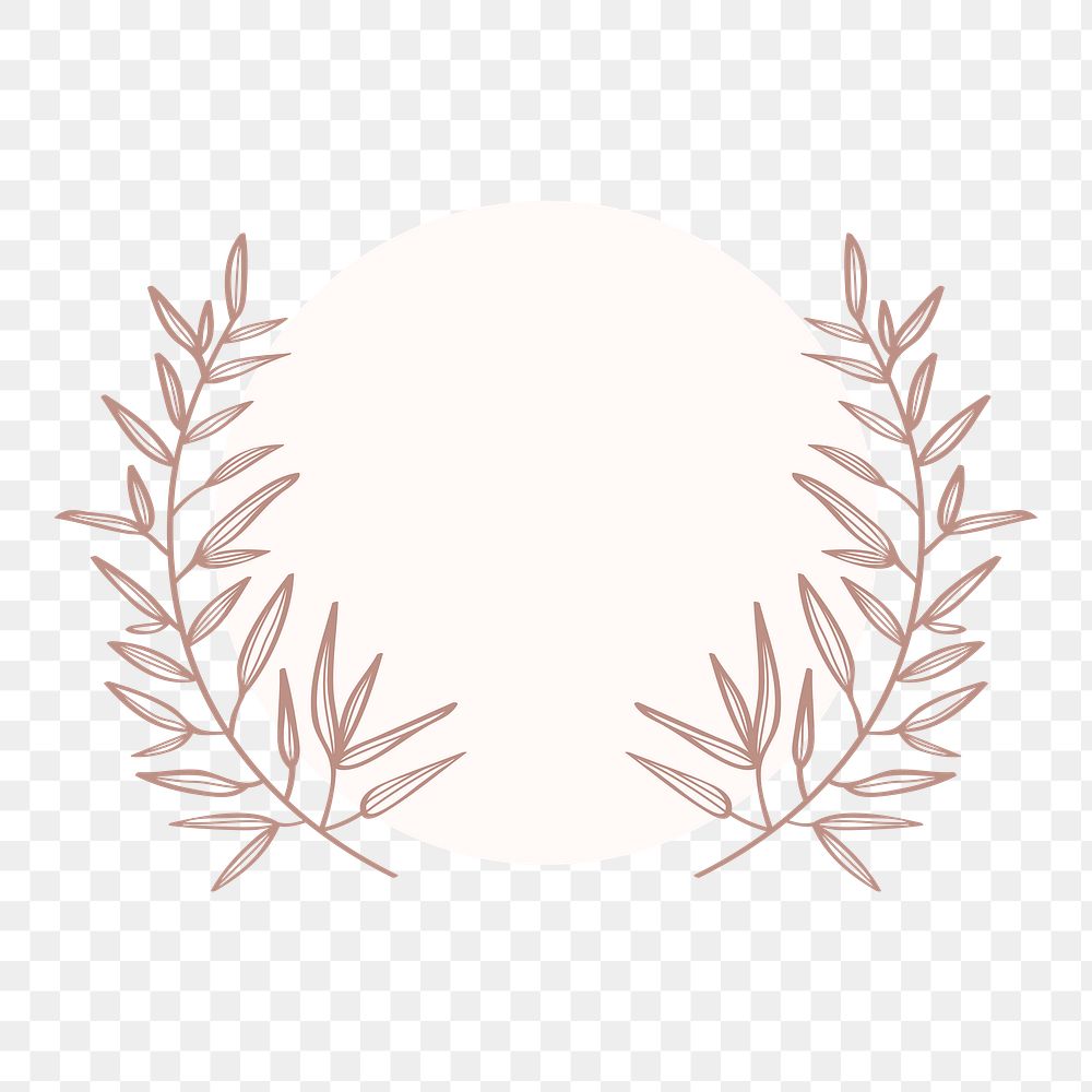 Png Laurel wreath badge element, transparent background