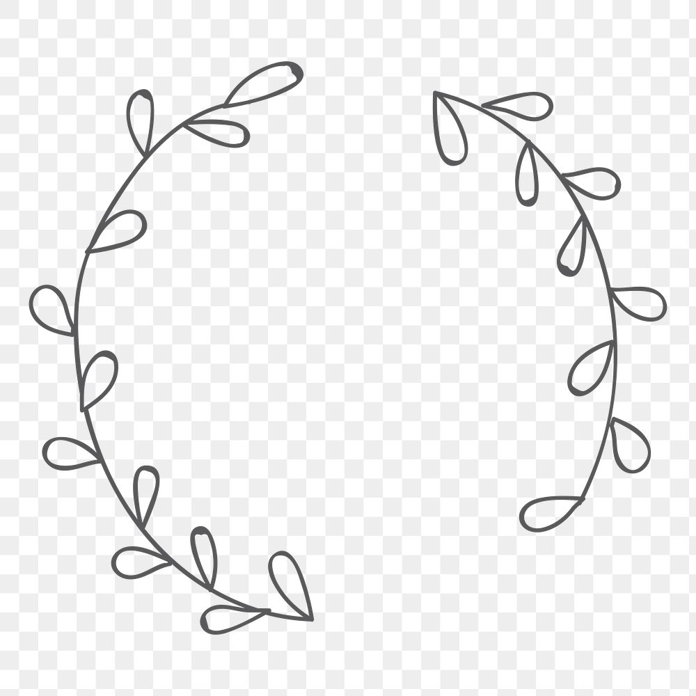 Floral ornament png frame, transparent background