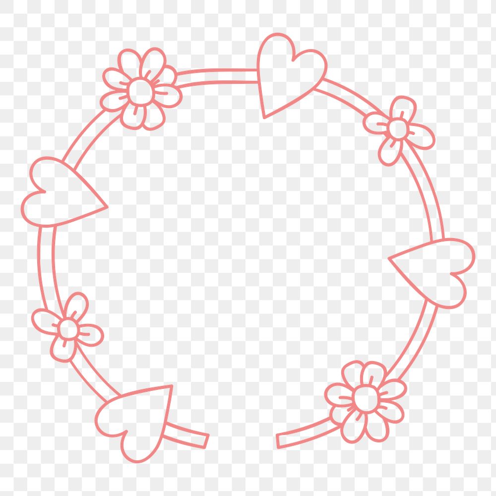 Floral ornament png frame, transparent background