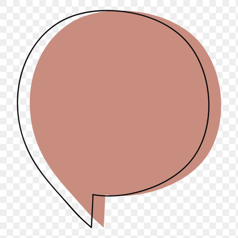 Png brown conversation bubble, transparent background