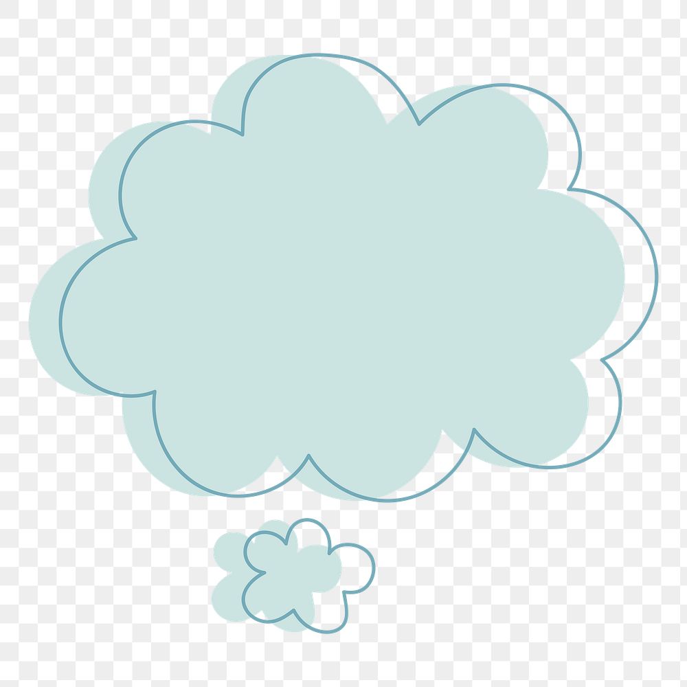 Png blue conversation cloud, transparent background