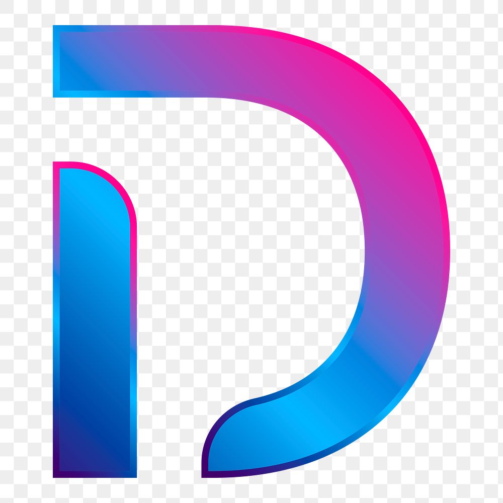 Png Capital letter D vibrant element, transparent background