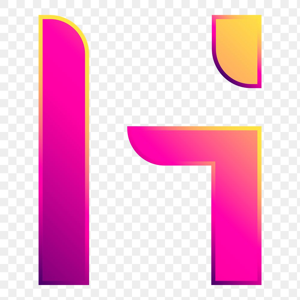 Png Capital letter H vibrant element, transparent background