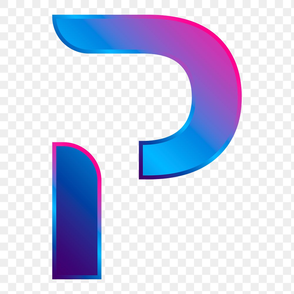 Png Capital letter P vibrant element, transparent background