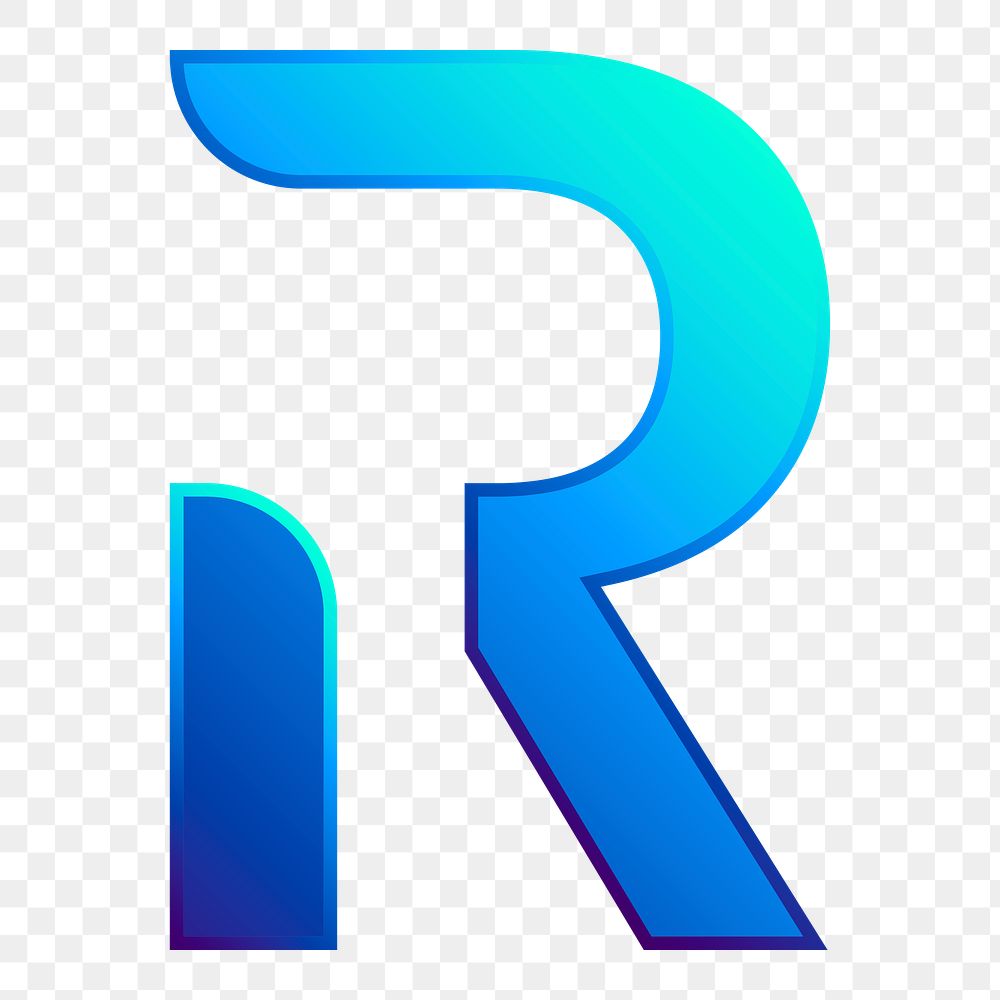 Png Capital letter R vibrant element, transparent background