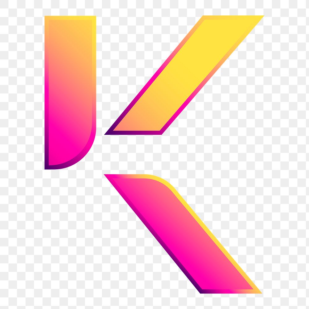 Png Capital letter K vibrant element, transparent background