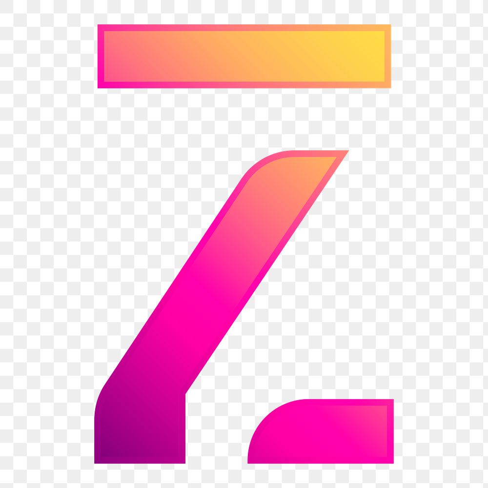 Png Capital letter Z vibrant element, transparent background