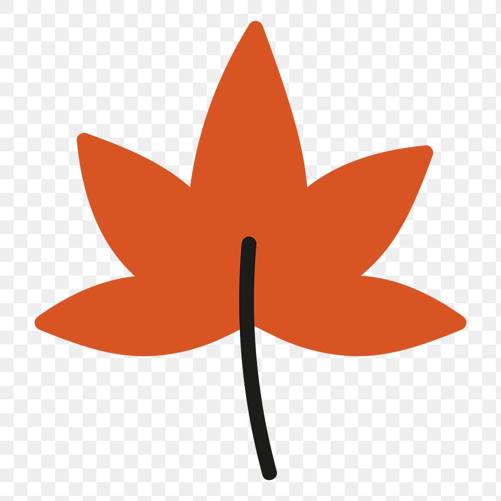 Png maple leaf sticker, transparent background