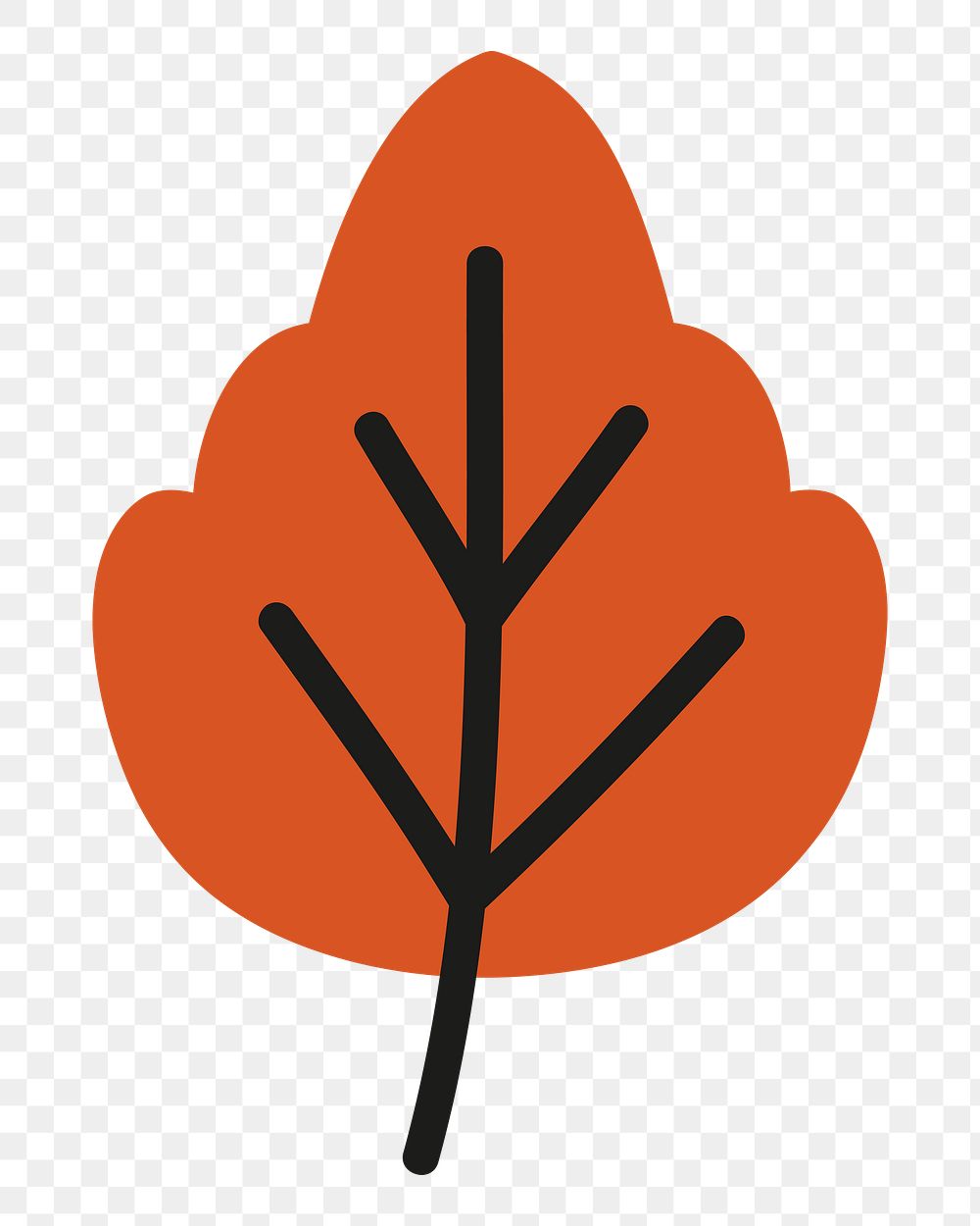 Png orange fall leaf sticker, transparent background