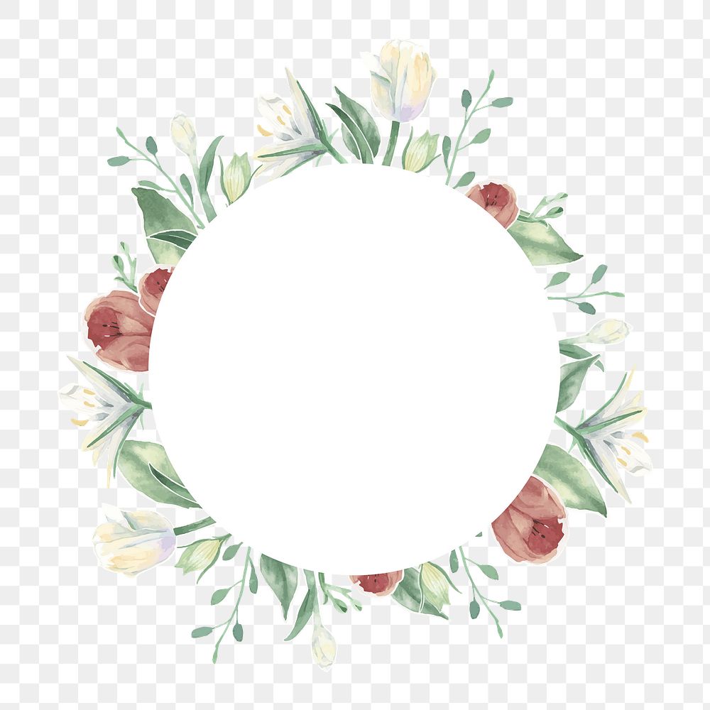 Aesthetic flower png badge, transparent background