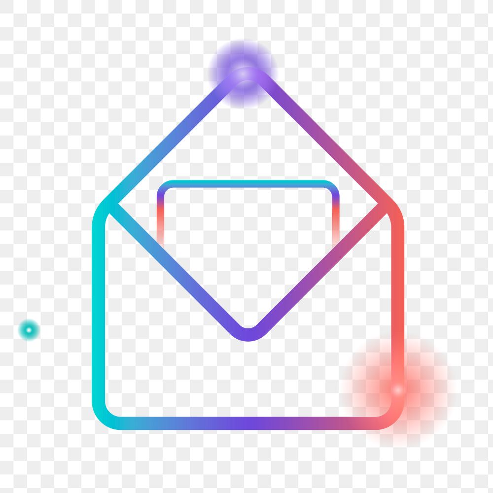 Png colorful email inbox icon, transparent background