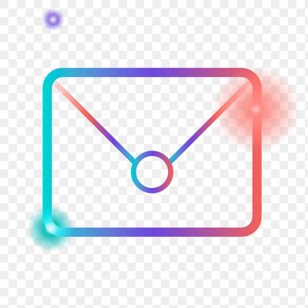 Png colorful email inbox icon, transparent background