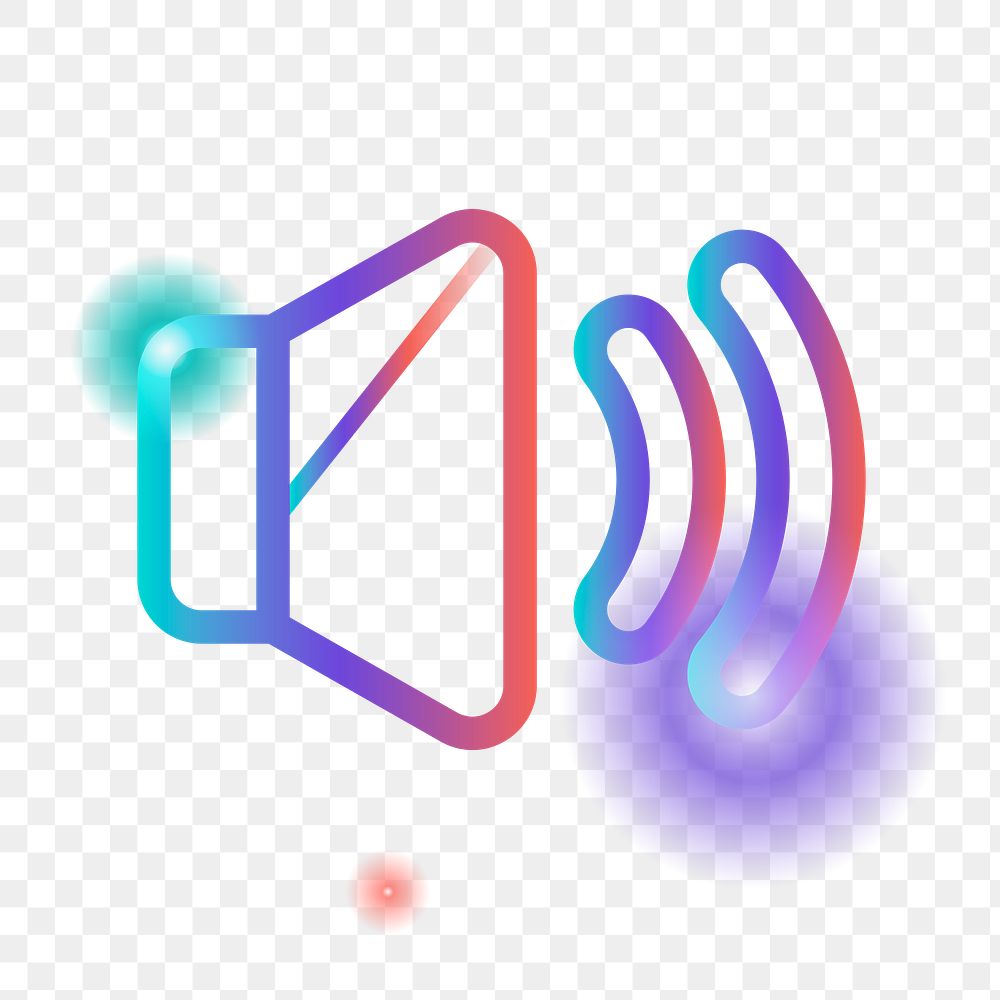 Png colorful volume on icon, transparent background