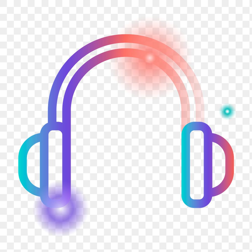 Png colorful headphones icon, transparent background