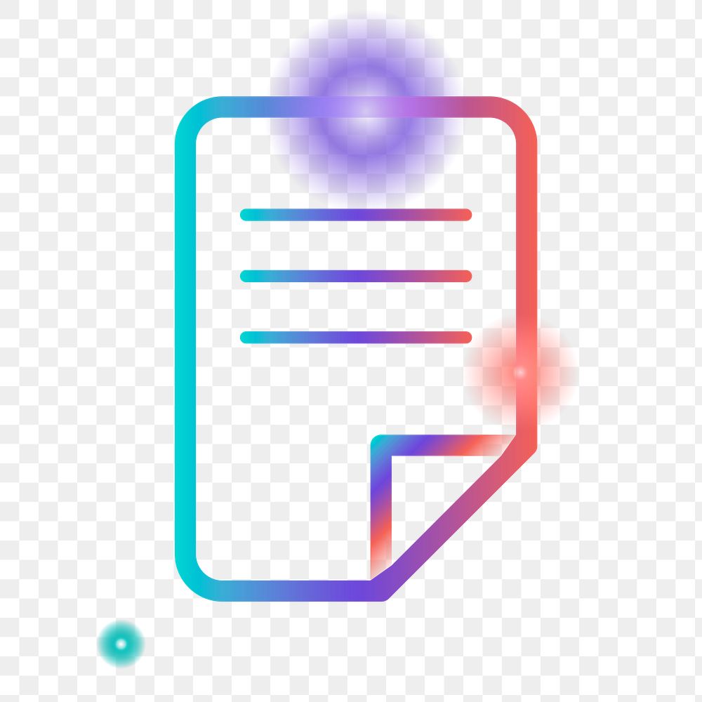 Png colorful document file icon, transparent background