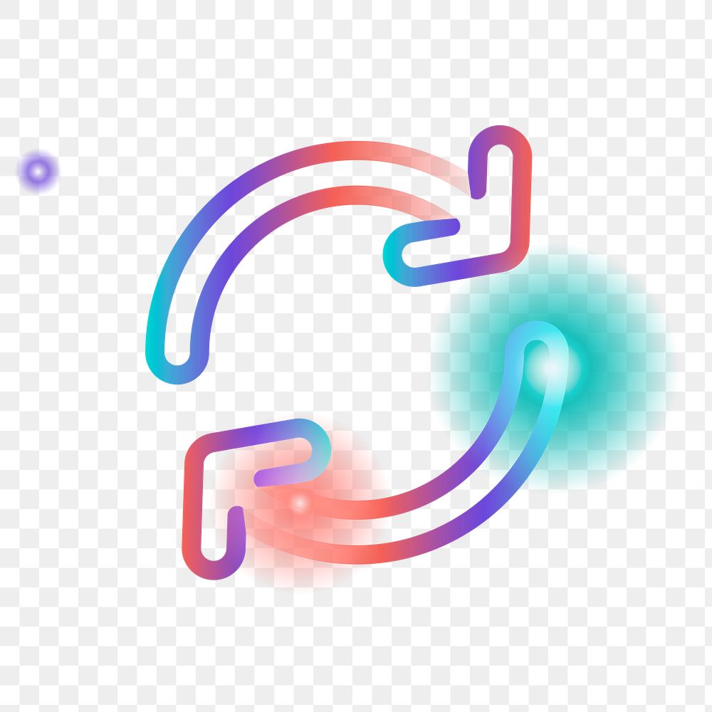 Png colorful reverse icon, transparent background
