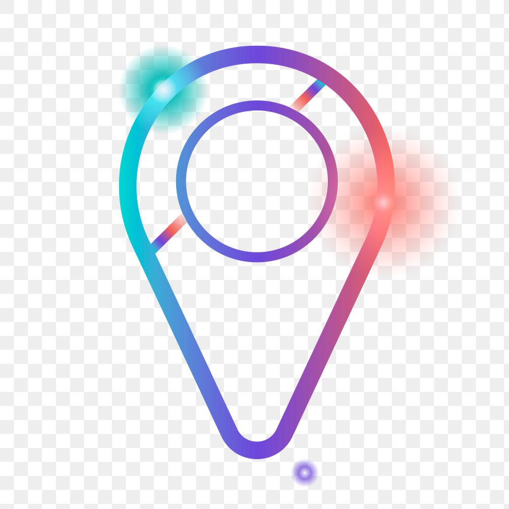Png colorful location pin icon, transparent background