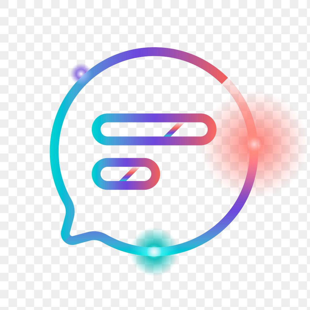 Png colorful chat icon, transparent background