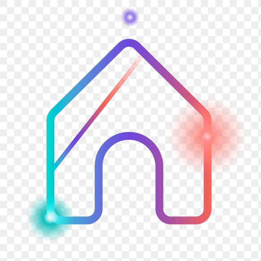 Png colorful home icon, transparent background