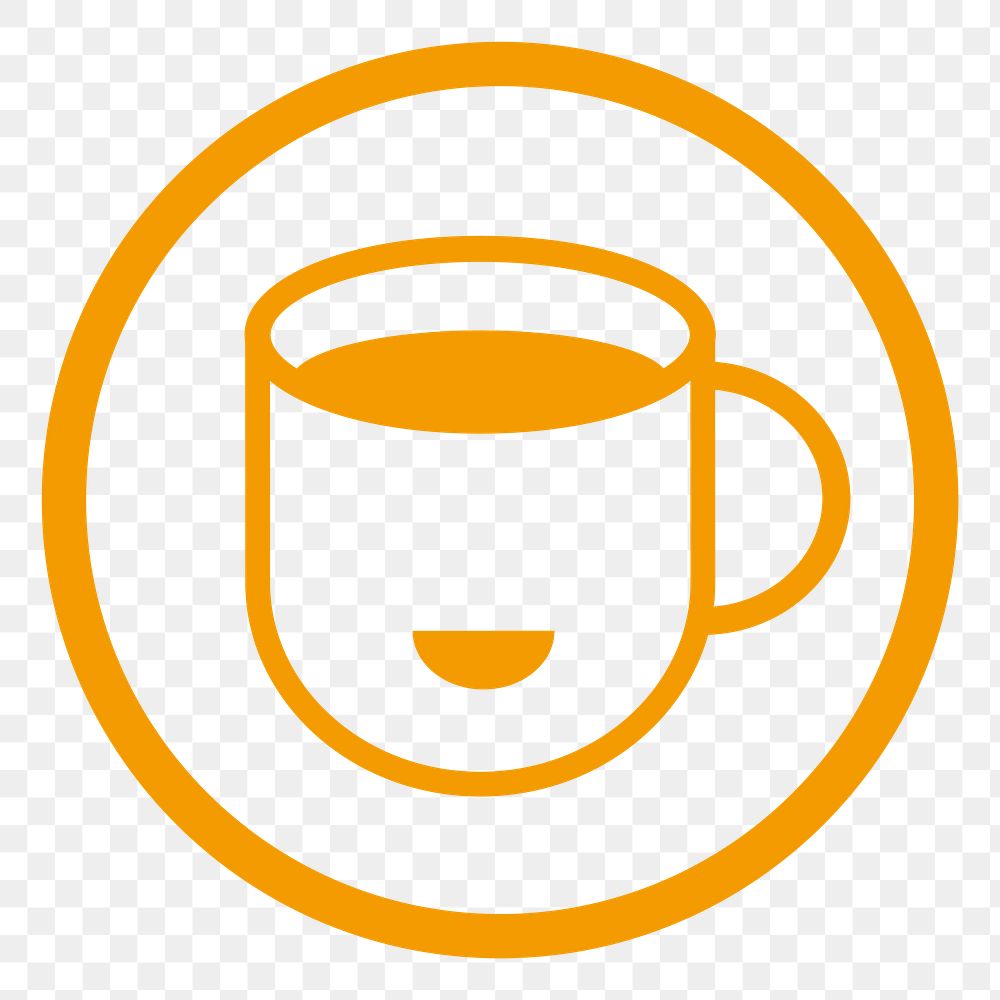 Png Coffee shop logo element, transparent background