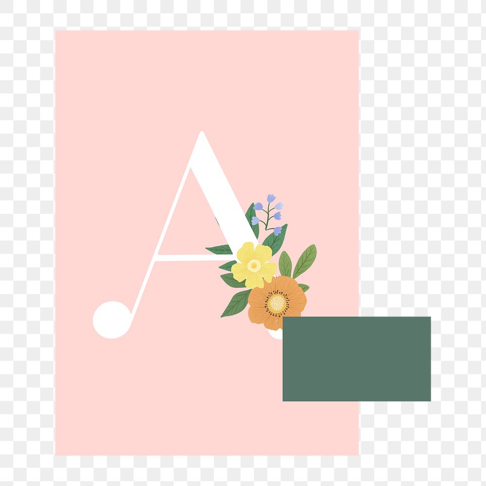 A floral card png, transparent background