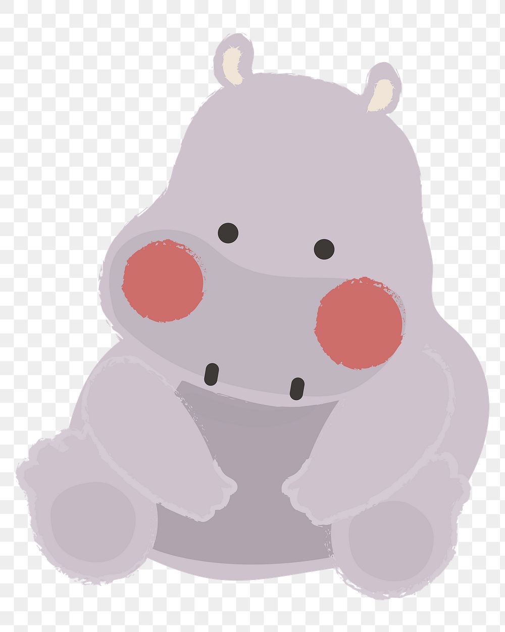 Hippo png illustration, transparent background