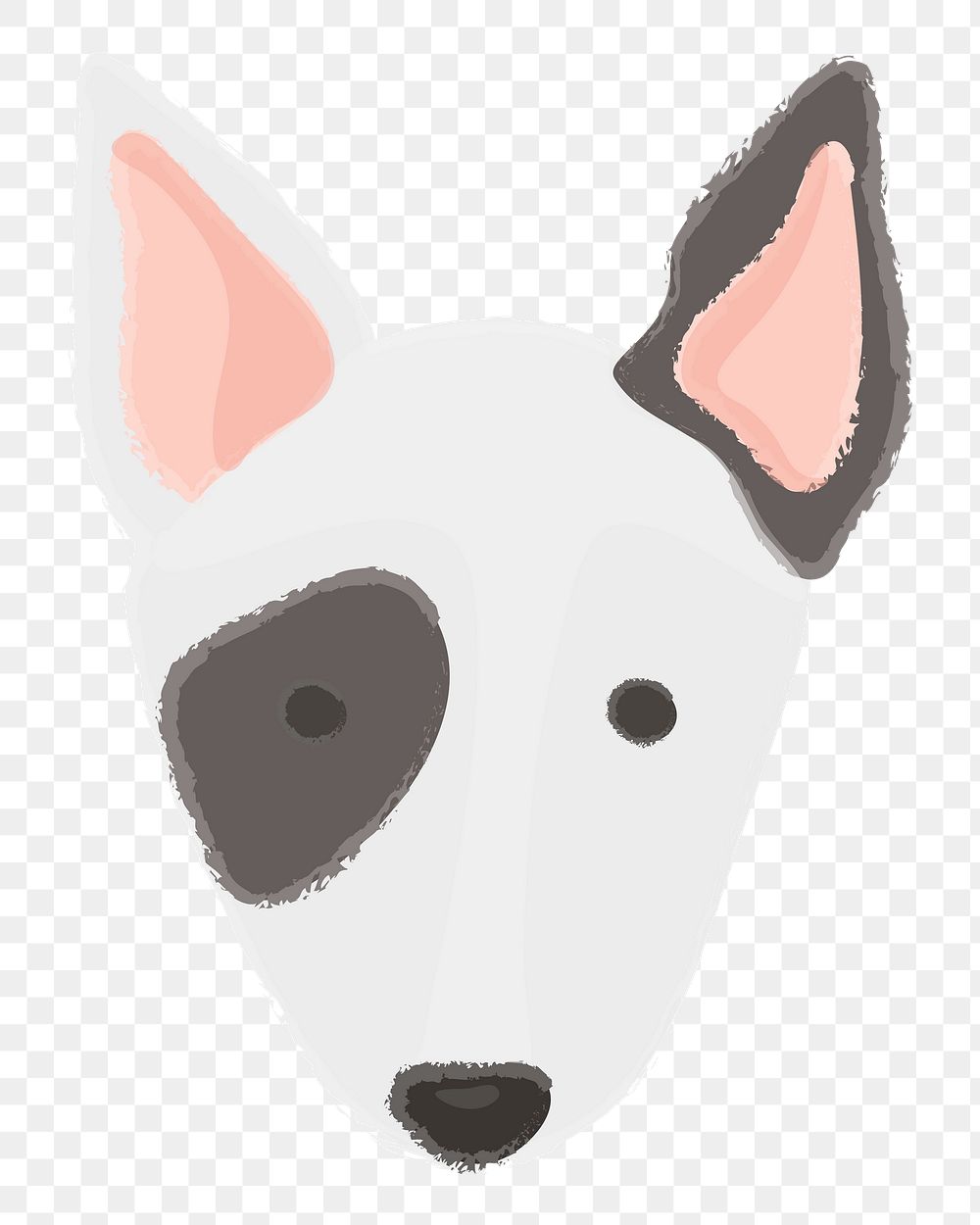 Png bull terrier dog hand drawn sticker, transparent background