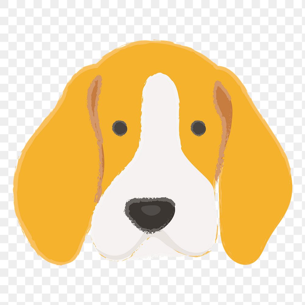 Png beagle dog hand drawn sticker, transparent background