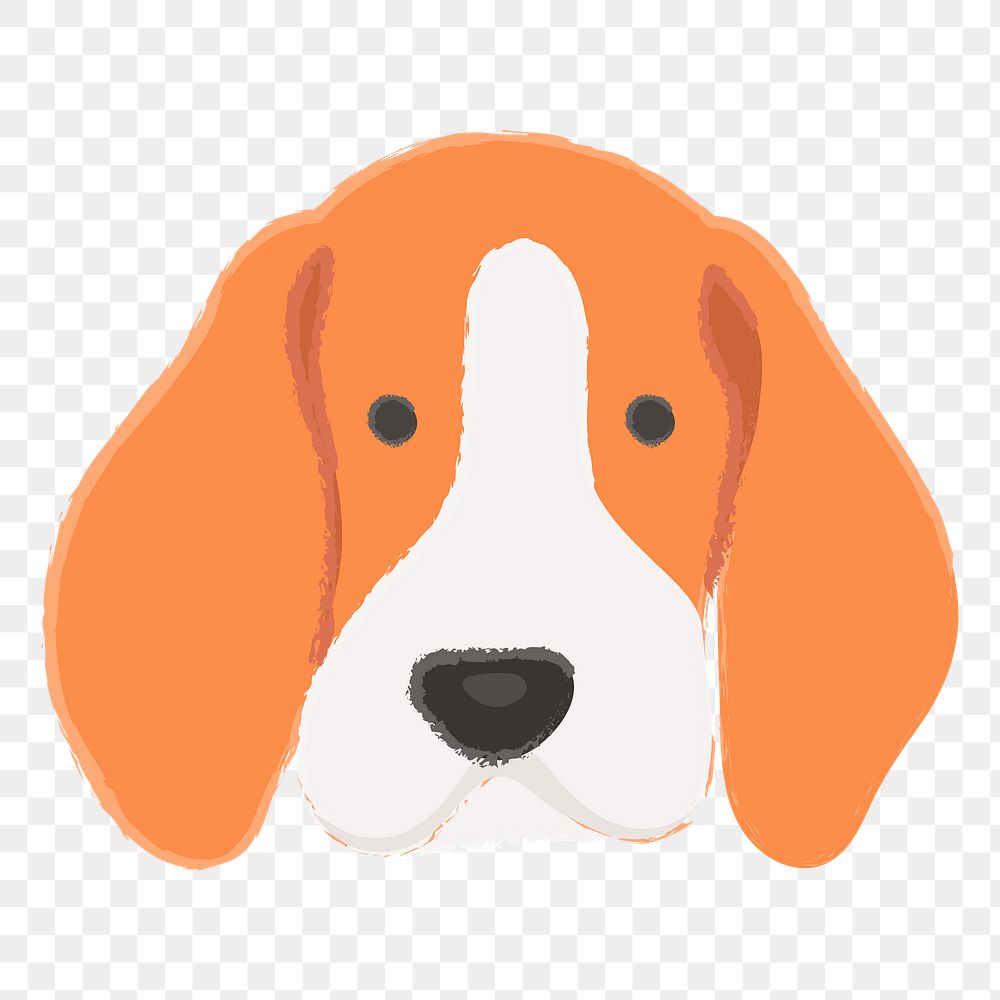 Png cute beagle dog hand drawn sticker, transparent background