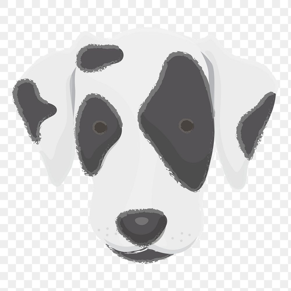 Png dalmatian dog hand drawn sticker, transparent background