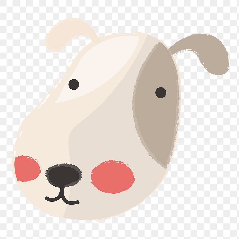 Png cute dog portrait hand drawn sticker, transparent background