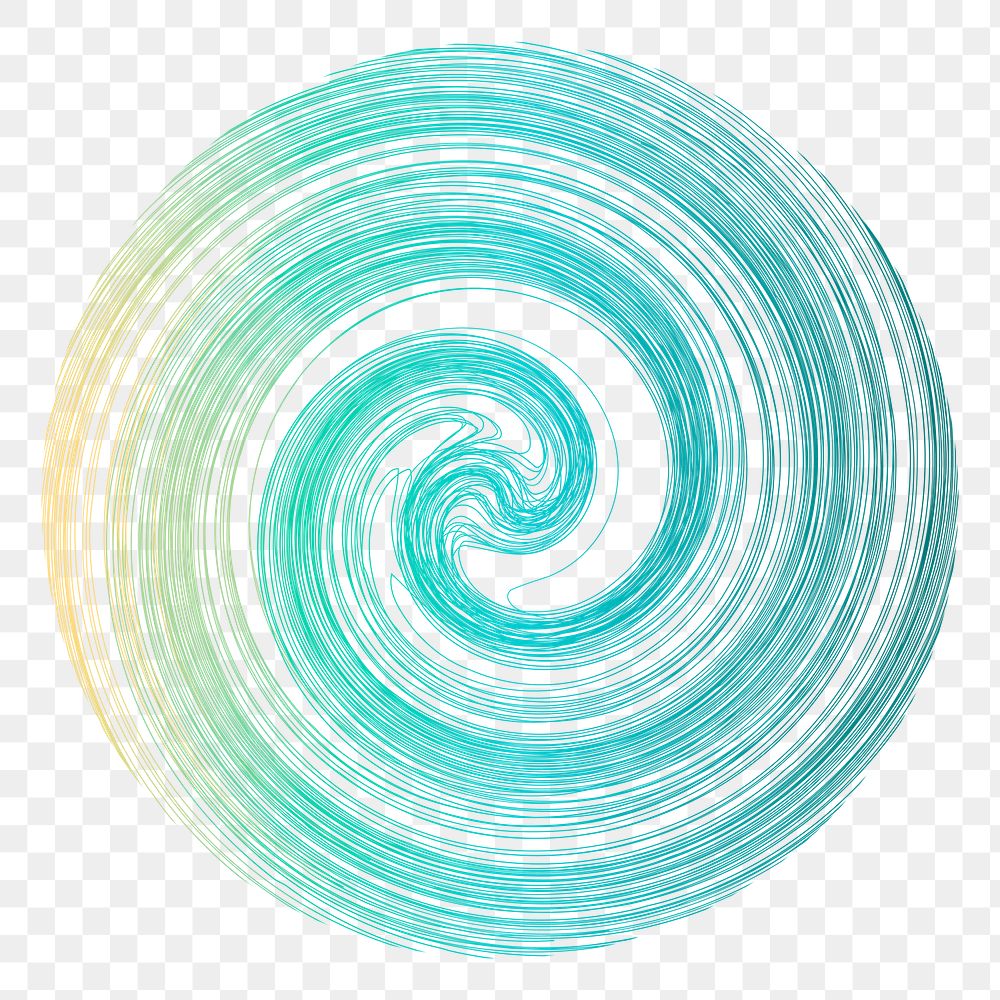 Png green gradient spiral overlay, transparent background
